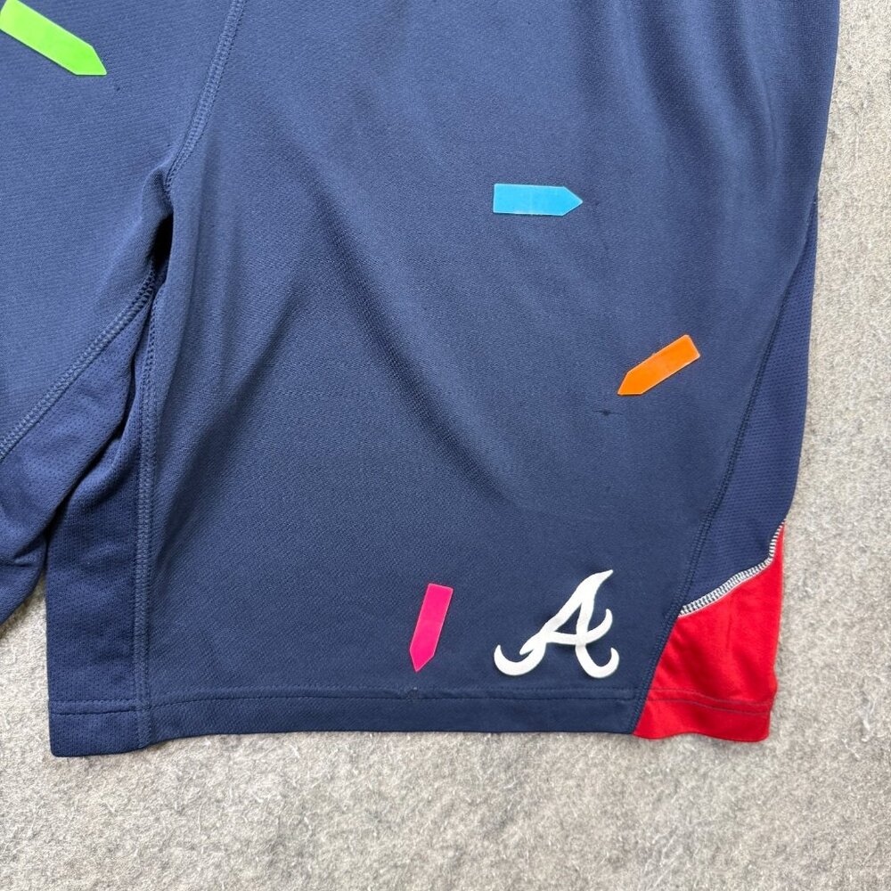 Atlanta Braves Nike Shorts Men M Blue Training 10" Woven Authentic DRI-FIT MLB - Picture 4 of 16